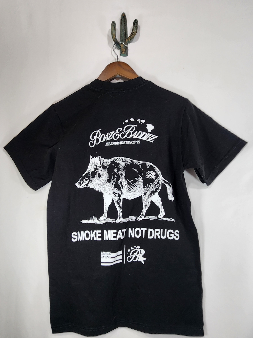 Budz & Baddies Black "Smoke Meat Not Drugs" Graphic Tee Men’s S Cotton Knit